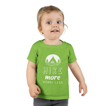 Toddler T-Shirt with &quot;HIKE More WORRY Less&quot; Design in Black and White - £13.17 GBP