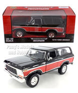1978 Ford Bronco - Black - Red - 1/24 Scale Diecast Model - Motormax w/ BOX - $637.32 MXN