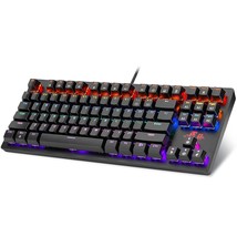 Rk908 Mechanical Gaming Keyboard Rgb Led Rainbow Backlit Wired Compact Keyboard  - £36.33 GBP