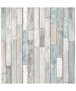 Barn Board Grey Thin Plank Wood Wallpaper Washable Strippable Non Woven ... - $578.96 MXN