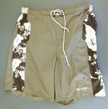 Bill Blass Men&#39;s Large Green Floral Sides Mesh Lined Swim Shorts Trunks - £7.00 GBP