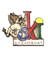Ski Steamboat Springs Colorado Pin Rabbit Souvenir Resort Snow Sports Tr... - $20.41 CAD