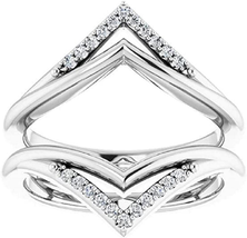 Round Shape Diamond Womens Enhancer Wrap Engagement Ring 14K White Gold ... - £99.35 GBP