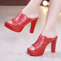 shoes Women Sandals Summer plus size 35-43 10CM super High Heel sandals Slippers - £40.58 GBP