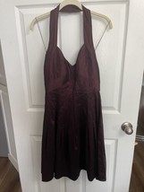 Adrianna papell Halter Dress Wine/maroon Size 4 Knee Length cocktail Bri... - $21.37