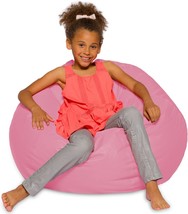 Posh Large Beanbag Chairs For Kids, Teens, And Adults With, Solid Pink. - £51.13 GBP