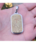 Men&#39;s stainless steel Lord&#39;s Prayer pendant / Dije para caballeros con e... - $280.82 MXN
