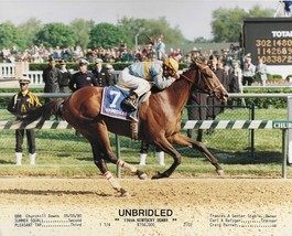 1990 - UNBRIDLED winning the Kentucky Derby with Statistics - 10&quot; x 8&quot; - £15.80 GBP