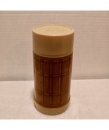 Aladdin Thermos Bottle WM4020 10 oz Wide Mouth Brown Plaid Vintage - £9.91 GBP