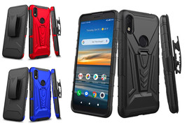 Tempered Glass / 3in1 Holster Cover Phone Case For Alcatel Lumos / Alcatel Axel - $11.34+