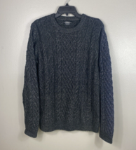Pull &amp; Bear Black Chunky Knit Pullover Cable Knit Sweater Large - £22.39 GBP