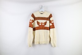 Vintage 60s 70s Streetwear Womens Medium Fair Isle Nordic Knit Crewneck ... - $54.40