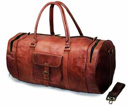 Jaald 22&quot; Leather Duffle Bag Travel Carry-on Luggage overnight Gym weekender bag - £74.70 GBP