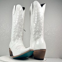 NEW Lane Off The Record White Cowboy Boots 9.5 Western Snip Toe Midi Cal... - $193.05