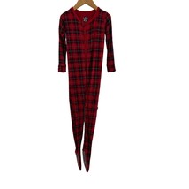 Kickee Pants Red Plaid Zip Close Footie Pajama Size 4T - $23.14