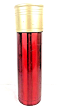 Vintage Thermos Bottle  12 Gauge 12 Inches Tall 32 Oz  Red Cup in Lid Push Cap - £7.59 GBP