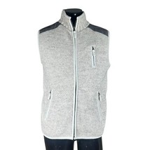 Laundromat Vest Mens M Light Gray Wool Knit Full Zip Pockets Fleece Line... - €36,73 EUR