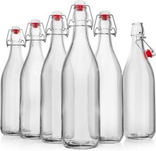 Giara Glass Bottle With Stopper Caps, Set Of 6-33.75 Oz Swing, Leak Proo... - $811.02 MXN