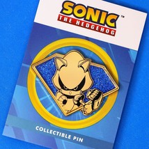 Metal Sonic The Hedgehog Chaos Emerald Golden Series Enamel Pin Figure - £10.38 GBP