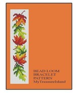 Bead Loom OR Peyote Maple Leaves Border Bracelet Pattern PDF BP_38 - £3.99 GBP