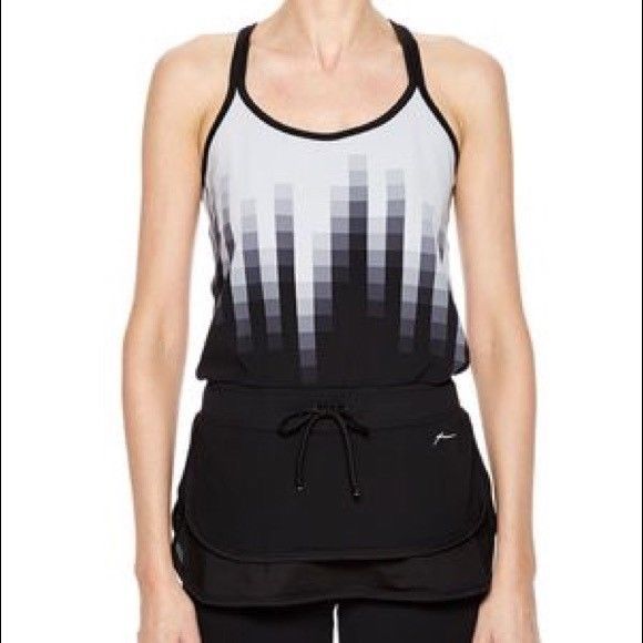 X by Gottex Women's Athletic Workout Yoga Tank Top Black Grey Ombre Sz S M L - $19.79
