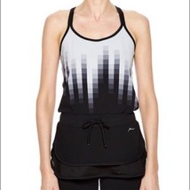 X by Gottex Women&#39;s Athletic Workout Yoga Tank Top Black Grey Ombre Sz S M L - £15.52 GBP