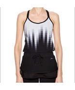X by Gottex Women&#39;s Athletic Workout Yoga Tank Top Black Grey Ombre Sz S... - £15.87 GBP