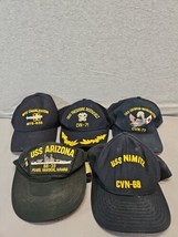 Lot Of 5 Naval Ship Hats Roosevelt Nimitz Arizona (C10) - £15.50 GBP