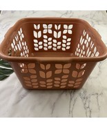 Rubbermaid Vintage 80s Square Laundry Basket Hamper Plastic Floral Spice... - $658.72 MXN