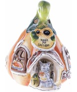 Pumpkin Pie Cottage w/ Cat 99544 Tealight Candle House 6.25&quot; H Blue Sky - $726.28 MXN