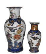 Pr Vintage Chinese Cloisonne Enamel Vases Hand Painted/Decorated Porcela... - £275.32 GBP