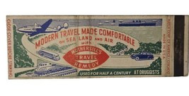 1940’S Mothersill’s Sea,Land &amp; Air Travel Remedy Motion Sickness Matchbook Cover - £2.75 GBP