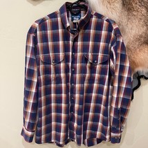 Wrangler Plaid Western Shirt Blue Yellow Red - £13.15 GBP