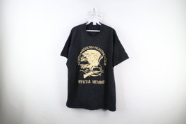 Vtg 90s Mens XL Faded Spell Out North American Hunting Club T-Shirt Black USA - £38.85 GBP