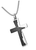 Holy Christian Crucifixion Cross Necklace Prayer or - £41.03 GBP