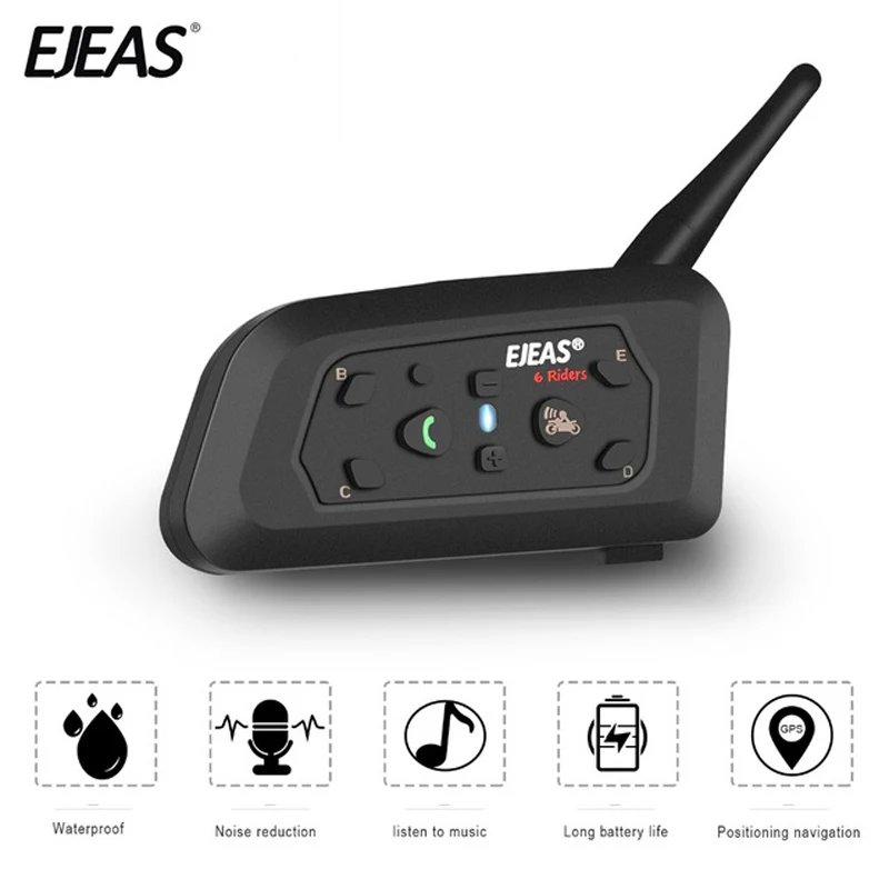 EJEAS V6 Pro Bluetooth Motorcycle Communicator Helmet Intercom 850mAh Noise Redu - £164.58 GBP