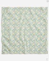 New J Crew Liberty Yellow Ivory Floral Cotton Square Bandana Scarf Multiway - £19.45 GBP