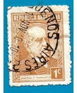 Used Argentina Postage Stamp (1935) 1cent Domingo Sarmiento Scott Cat# 419 - $2.99