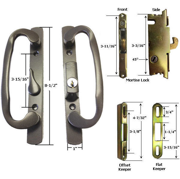 Sliding Glass Patio Door Handle Kit with Mortise Lock and Keepers, B-Pos... - $87.95