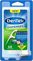 DenTek Floss Pick Dispenser w/Dentek Triple Clean Floss Picks, 60 Ct (Pack of 3) - £11.94 GBP