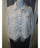 MICHAEL KORS WHITE JEAN JACKET SIZE L WOMEN&#39;S NEW - $114.00