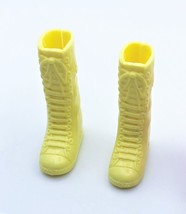 Mattel Barbie Yellow Lace up Boots 1 Pair of Hard Plastic Boots - $5.28