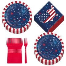 HOME &amp; HOOPLA Patriotic Party Freedom Fireworks 4th of July Red, White, &amp; Blue P - £12.28 GBP+