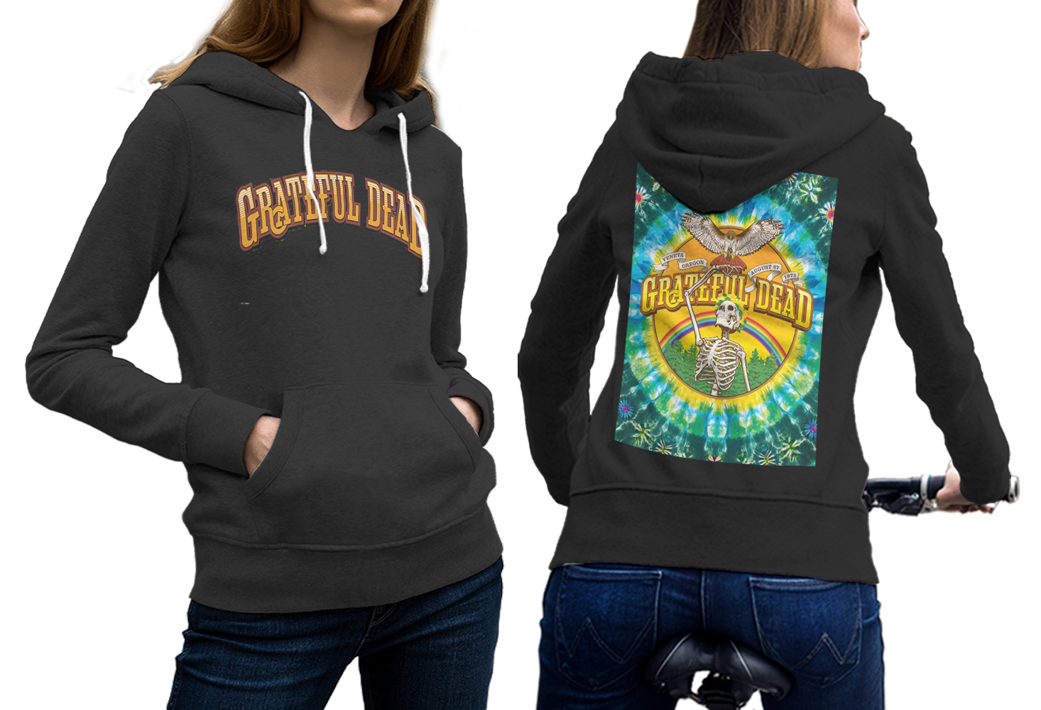 Grateful Dead Music Band High-Quality Women&#39;s Black Hoodie - $34.99
