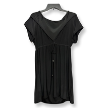 Ellen Tracy By Magic Suit Womens Swim Cover Up Black Hooded V Neck Draws... - $24.09