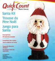 2X PLASTIC CANVAS Santa Kit Needlepoint 3 Christmas Tree Ornaments Bucilla Kit - £11.93 GBP