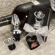 1 Double Heart Design Wine Bottle Stopper Pourer Favor WEDDING Reception Gift - £5.45 GBP