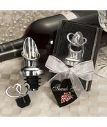 1 Double Heart Design Wine Bottle Stopper Pourer Favor WEDDING Reception... - $6.78
