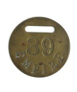 Antique Vintage Brass Empire 39 Key Fob Hotel Building Old Patina 1-3/8&quot;... - $2,332.38 MXN