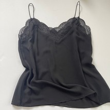 Zara black lace trim tank top camisole size M - £18.80 GBP